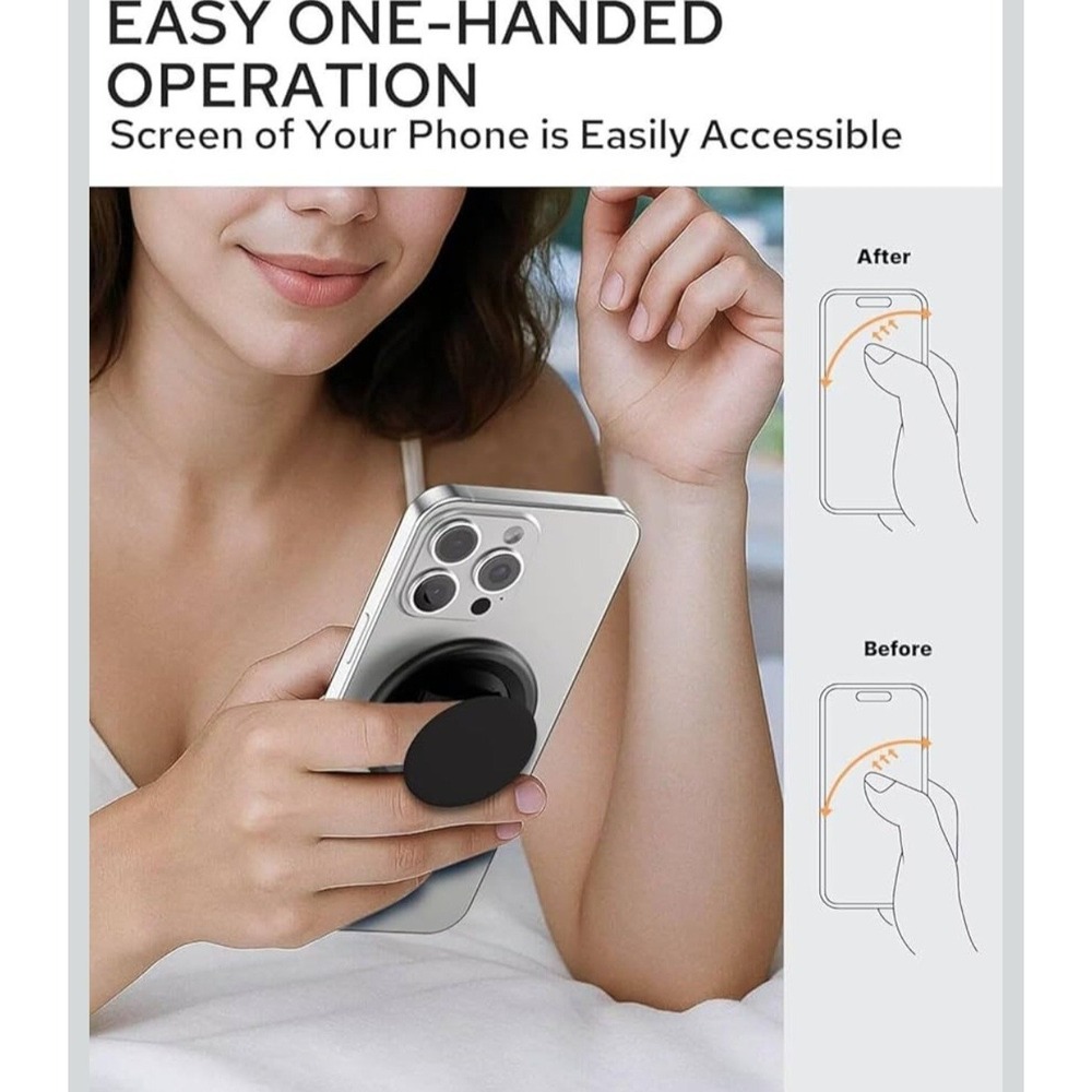 Transparent Magnetic Phone Grip Compatible with Magsafe,Collapsible Mobile... - Picture 5 of 9